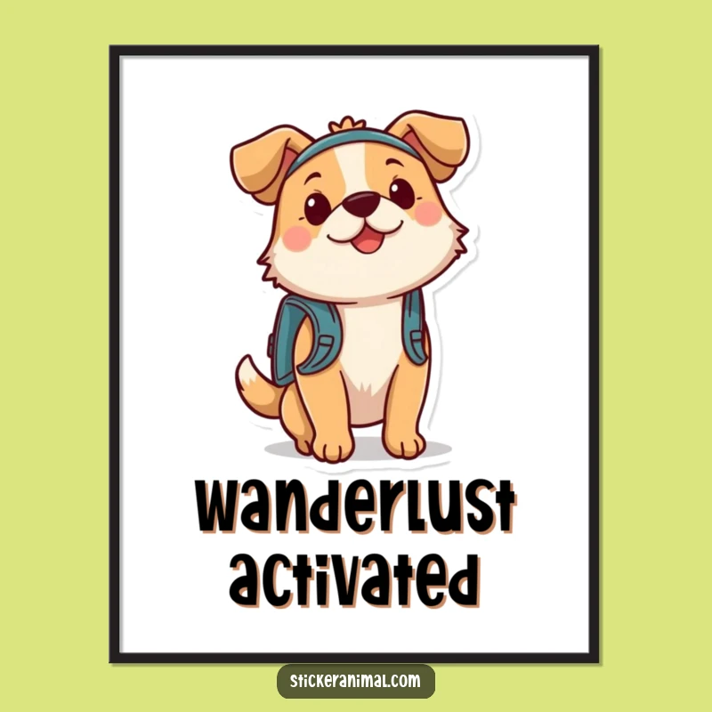 Funny Bouncing Dog Adventure Digital Art, a Printable Gift for Decor