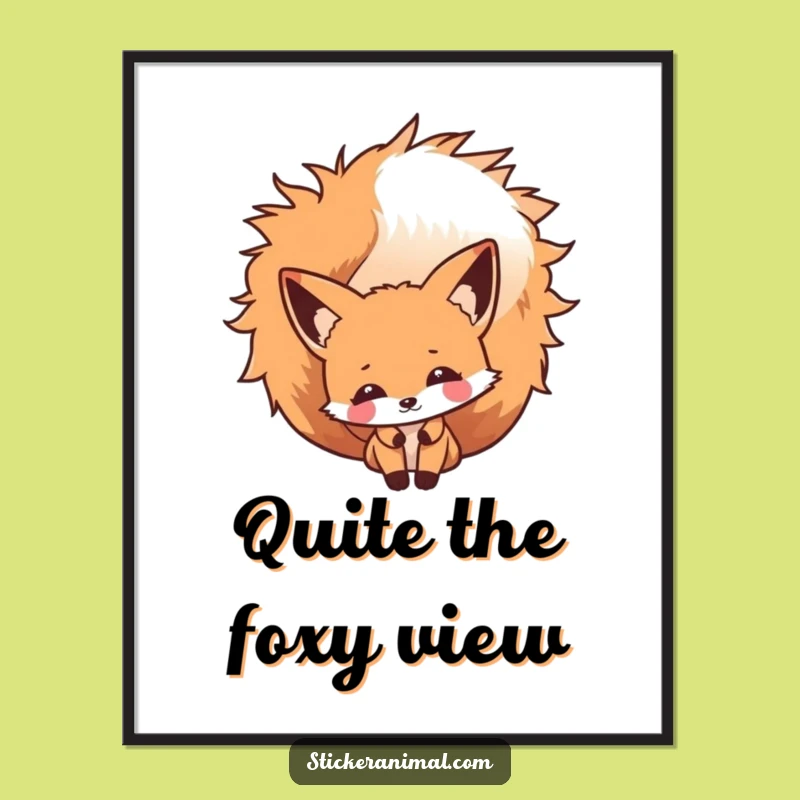 Funny Fox Peek Digital Print: Woodland Whimsy Art, Instant Download Gift