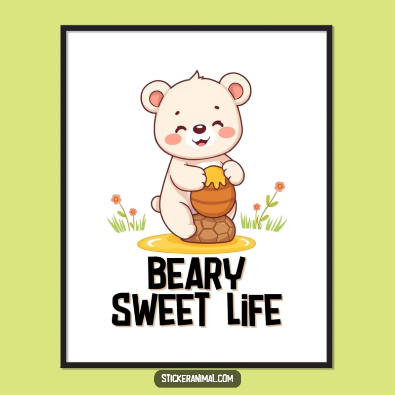Funny Happy Bear Digital Art - Instant Sweet Humor, a Fantastic Funny Gift!