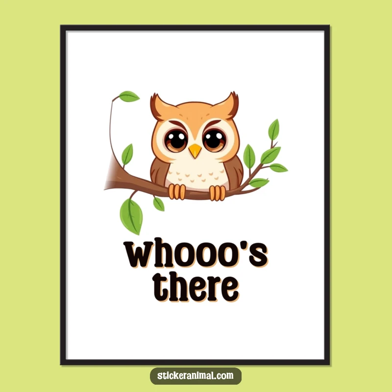 Funny Owl Big Eyes Digital Art: Playful Print, Instant Funny Gift!