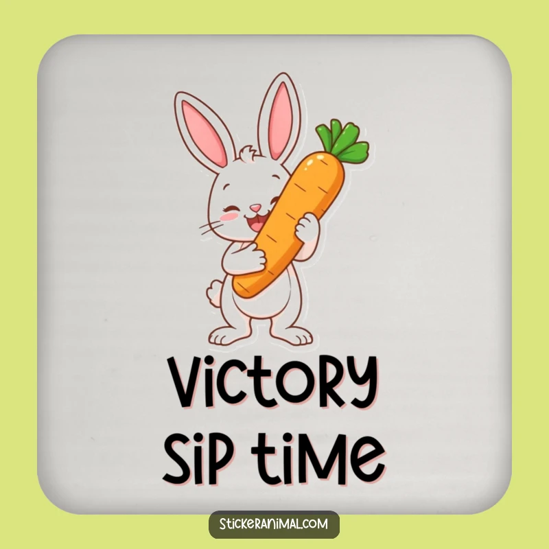 Funny Bunny Carrot Trophy Coasters: Protect Surfaces With Hilarious Win Style