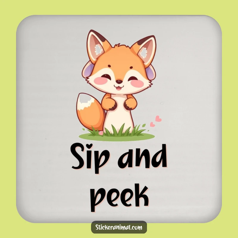 Funny Fox Cub Coasters - Protect Surfaces with Woodland Whimsy and Charm