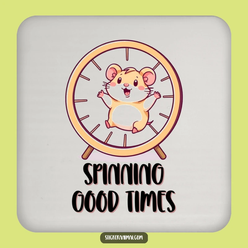 Funny Hamster Wheel Coaster: Energetic Character Table Gift