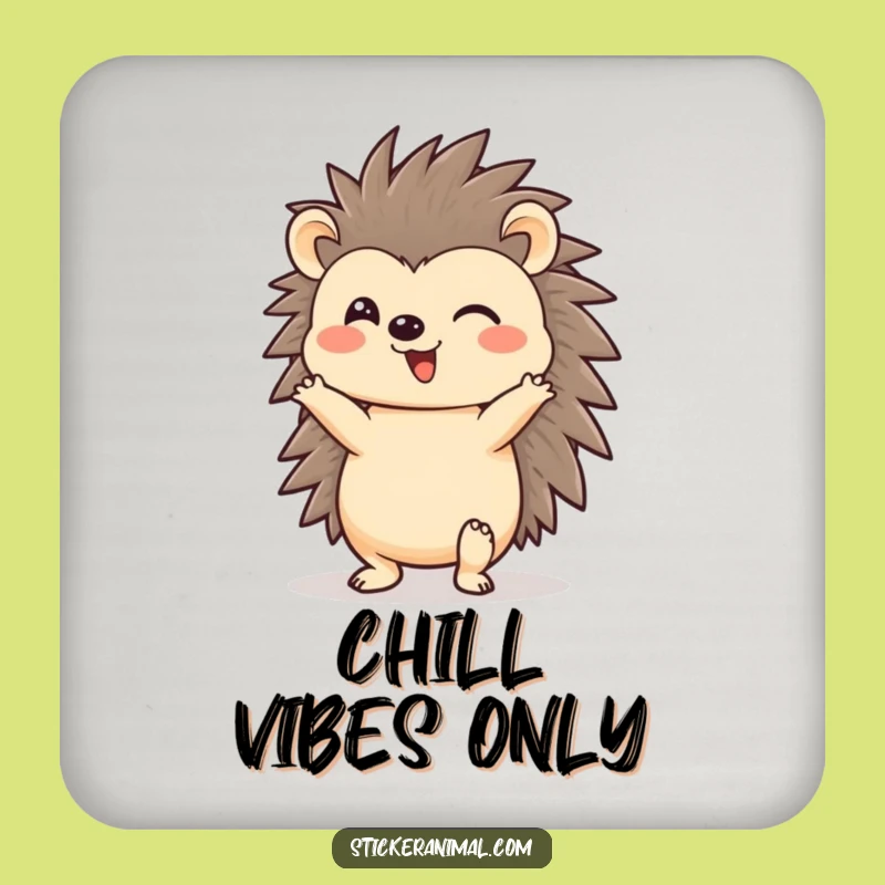 Funny Hedgehog Drink Coaster: Cheerful Headstand Protection, Perfect Funny Gift!