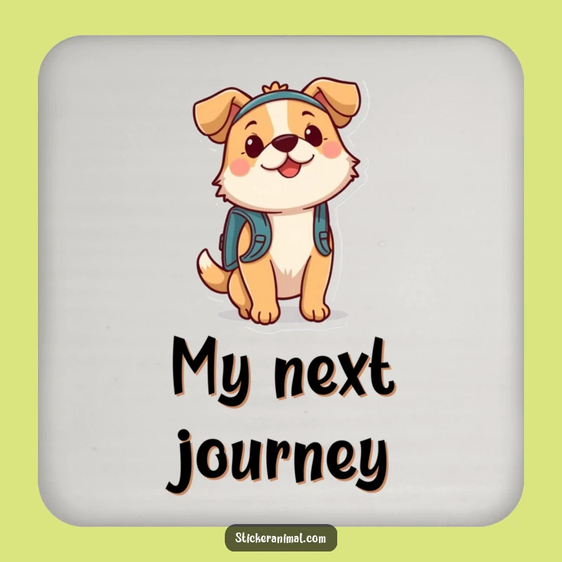 Funny Bouncing Dog Adventure Drink Coaster, a Quirky Gift for Table Protection