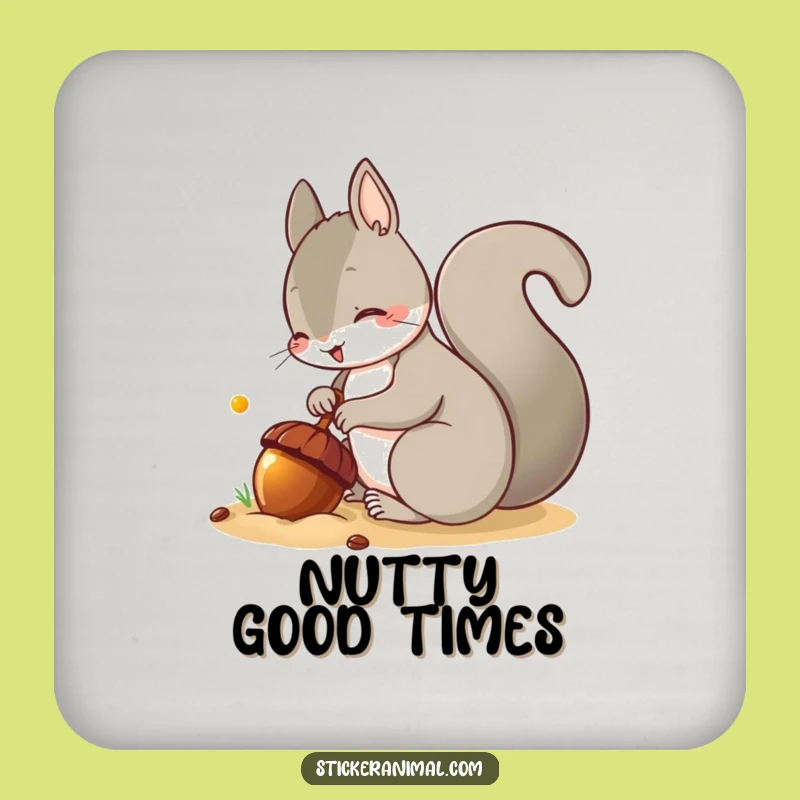 Funny Squirrel Acorn Coaster: Protect Surfaces with Mischievous Charm