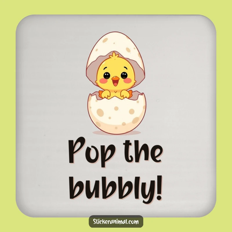 Funny Chick Hatching Drink Coaster: Surprised Protection with Adorable Humor