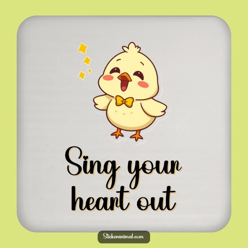 Funny Chirping Chick Singing Drink Coaster, a Quirky Gift for Music Lovers