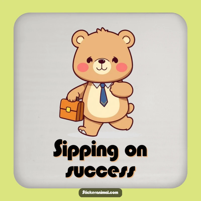 Funny Bear Desk Coaster: Protect Your Space with Humorous Confidence