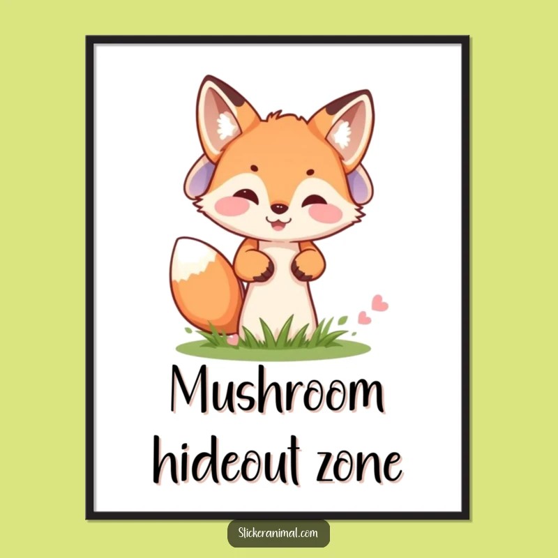 Funny Fox Cub Poster - Bring Woodland Mischief and Cheeky Humor to Your Walls
