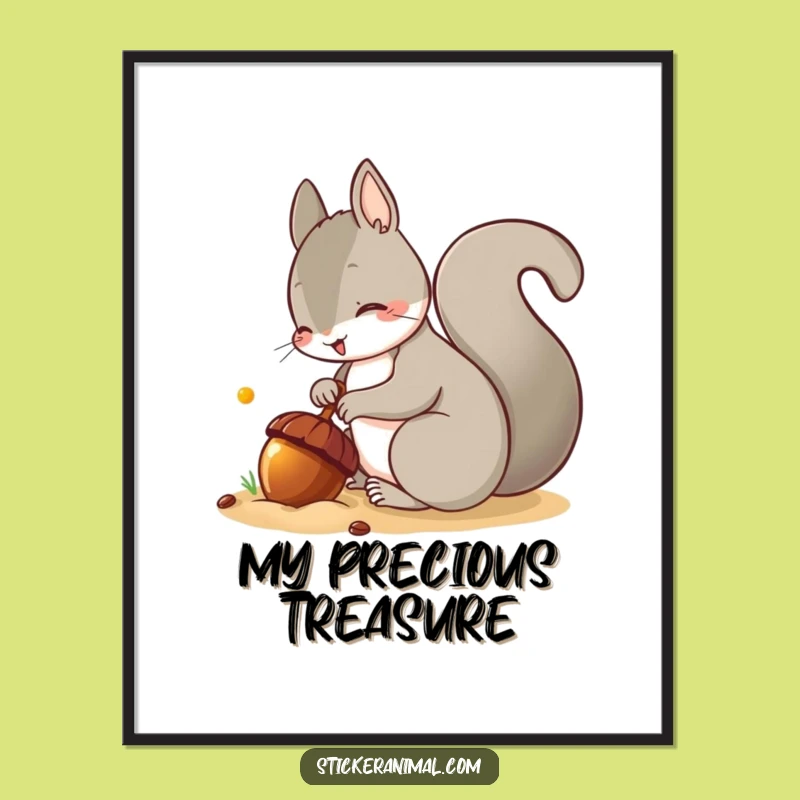 Funny Squirrel Acorn Poster: Bring Mischievous Wall Art Home