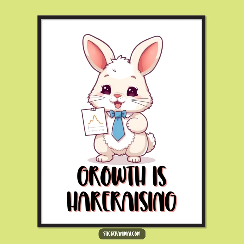 Funny Rabbit Business Poster: Hilarious Wall Art for Office or Home Office Decor
