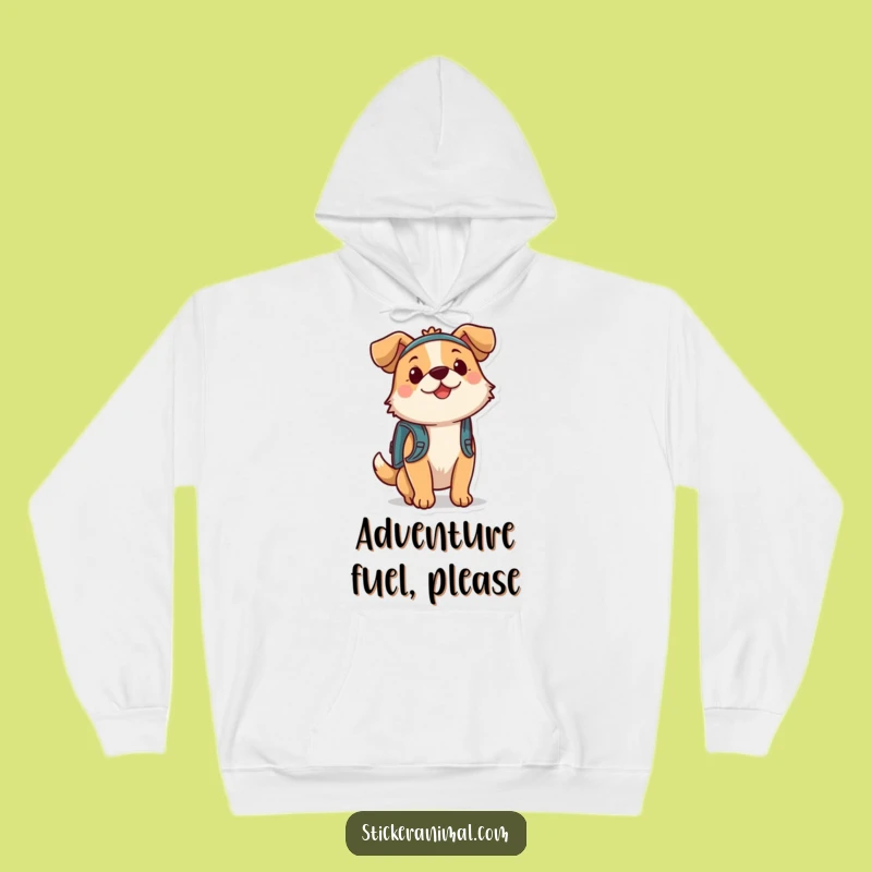 Cozy Funny Bouncing Dog Adventure Hoodie, a Perfect Gift for Outdoorsy Folks