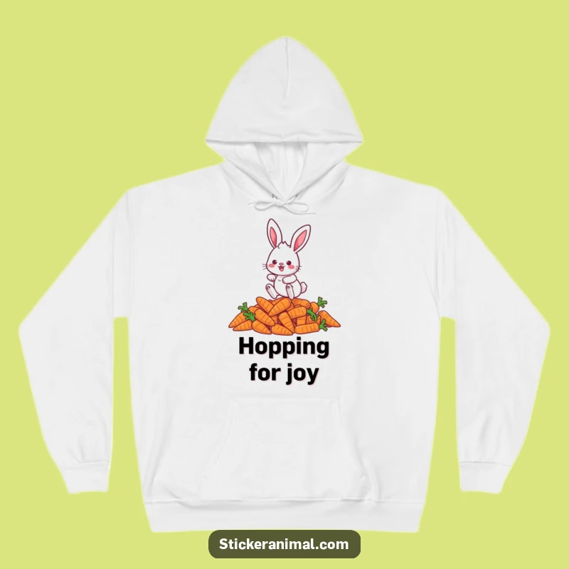 Cozy Funny Rabbit Hoodie: Playful Carrot Hopper Character Comfort Gift