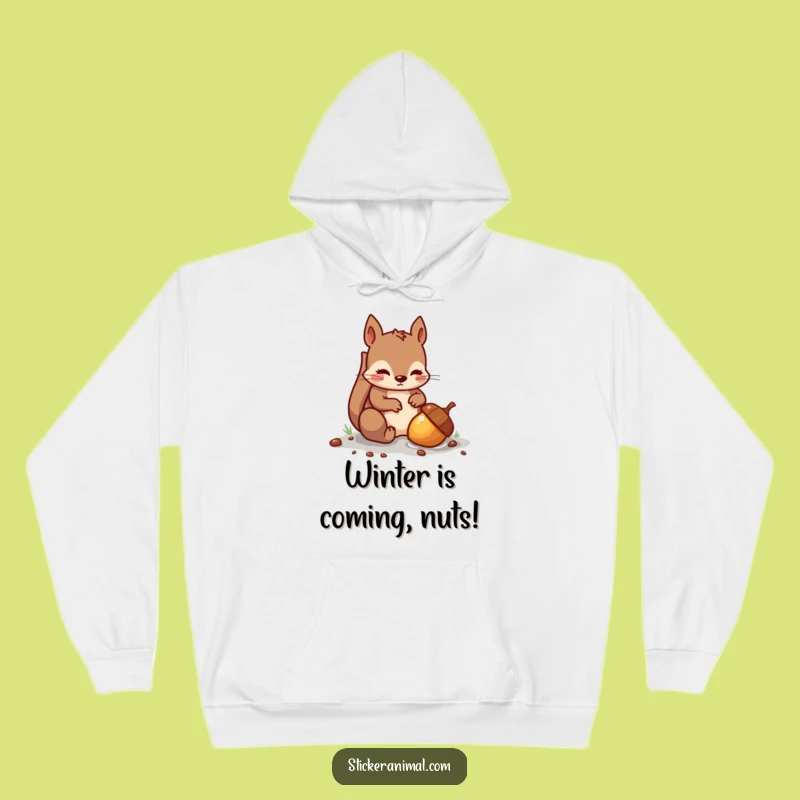 Cozy Funny Squirrel Hoodie: Mischievous Acorn Burying, Warm & Humorous Gift