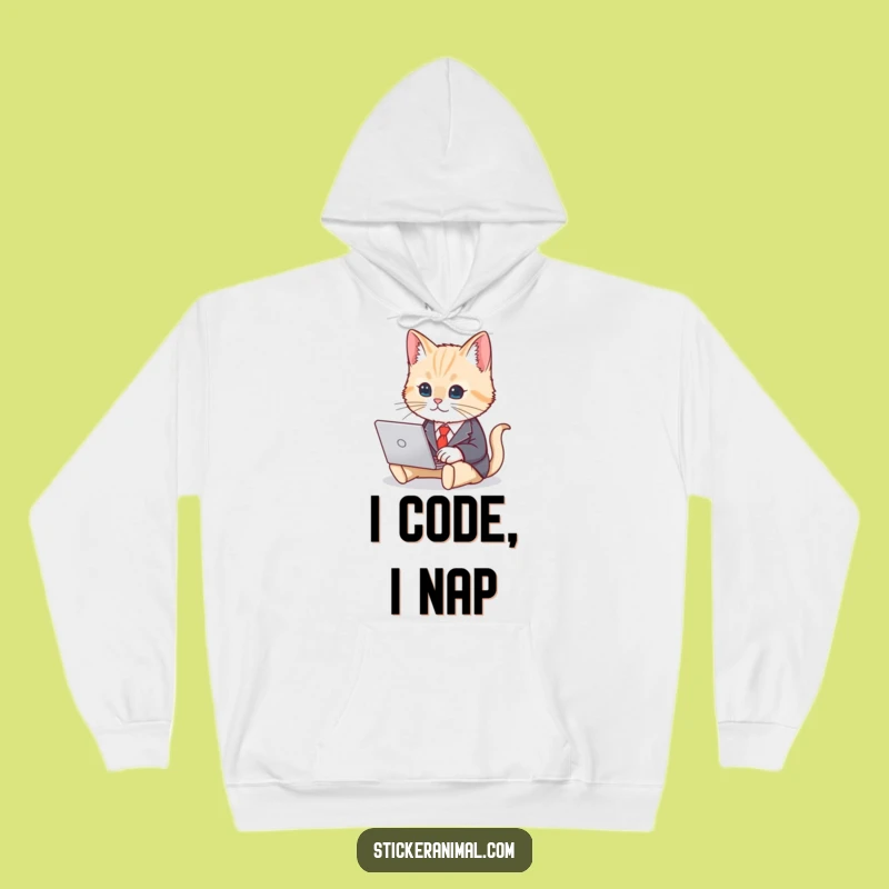 Funny Cat Business Suit Hoodie - Cozy & Hilarious Office Apparel