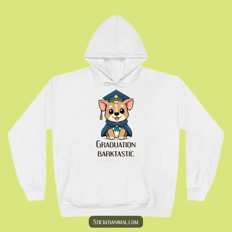 Funny Graduation Dog Hoodie: Cozy Winking Scholar, Perfect Grad Gift