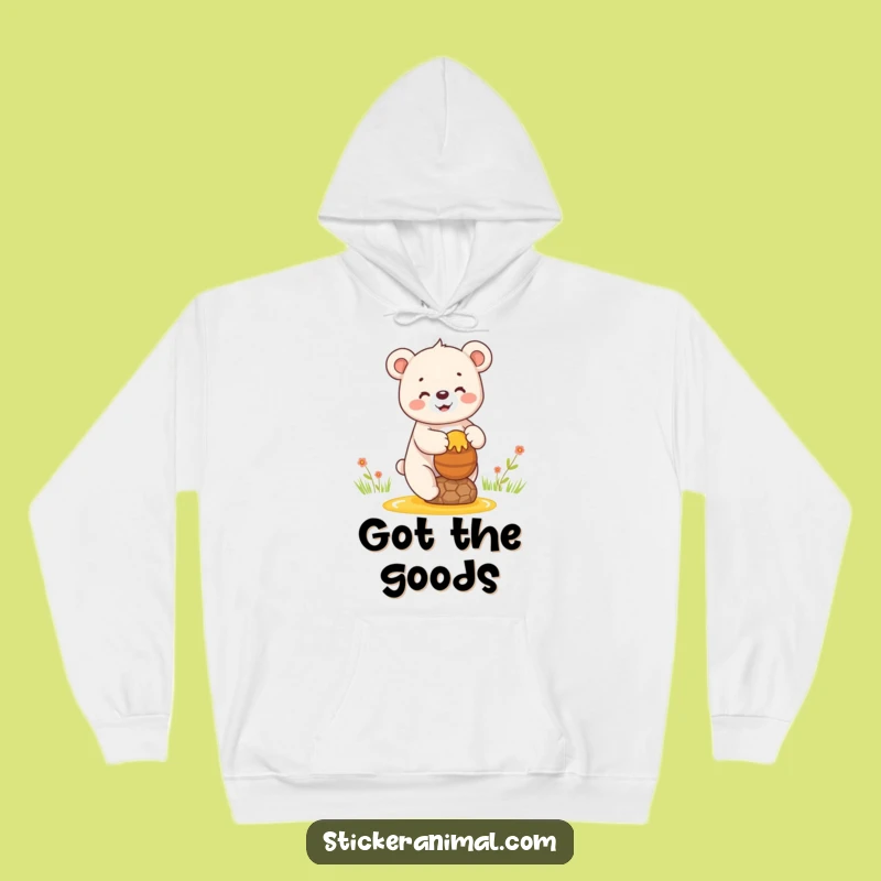Funny Happy Bear Honey Hoodie - Cozy Sweetness and Humor, Ideal Funny Gift!