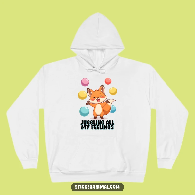 Funny Fox Juggling Hoodie - Cozy Up with Fun - Ideal Funny Gift!