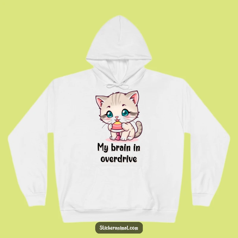 Funny Kitten Spinning Top Hoodie - Cozy & Cute Comfort - Ideal Funny Gift!
