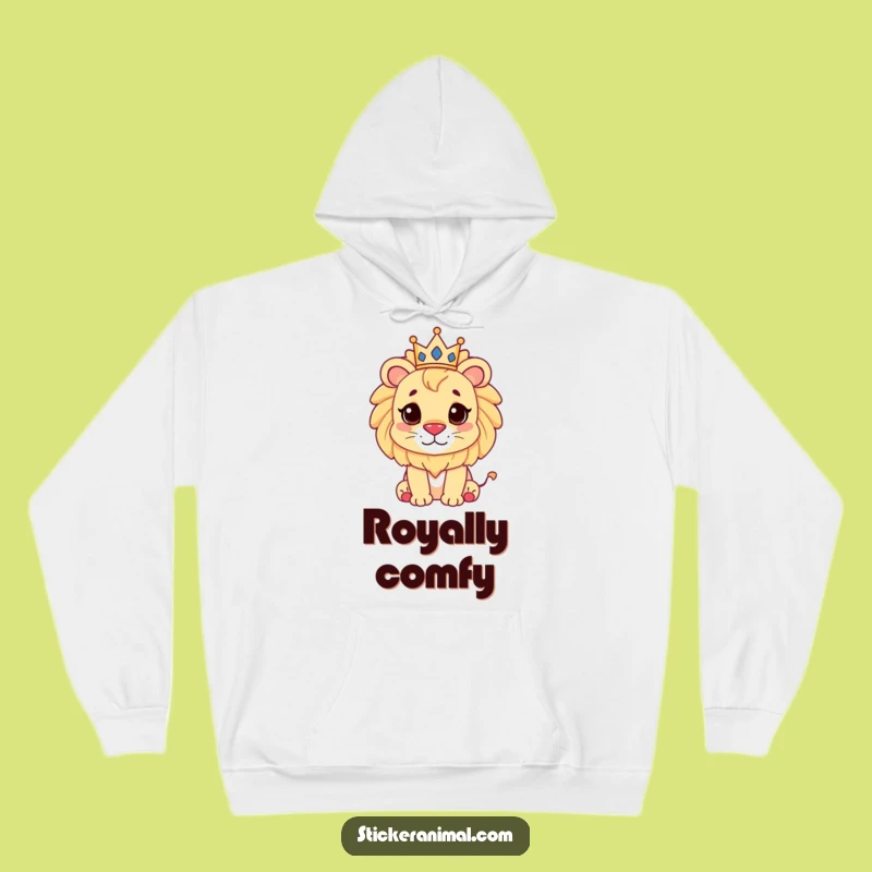 Funny Lion Crown Hoodie: Cozy Sweatshirt for Regal Comfort