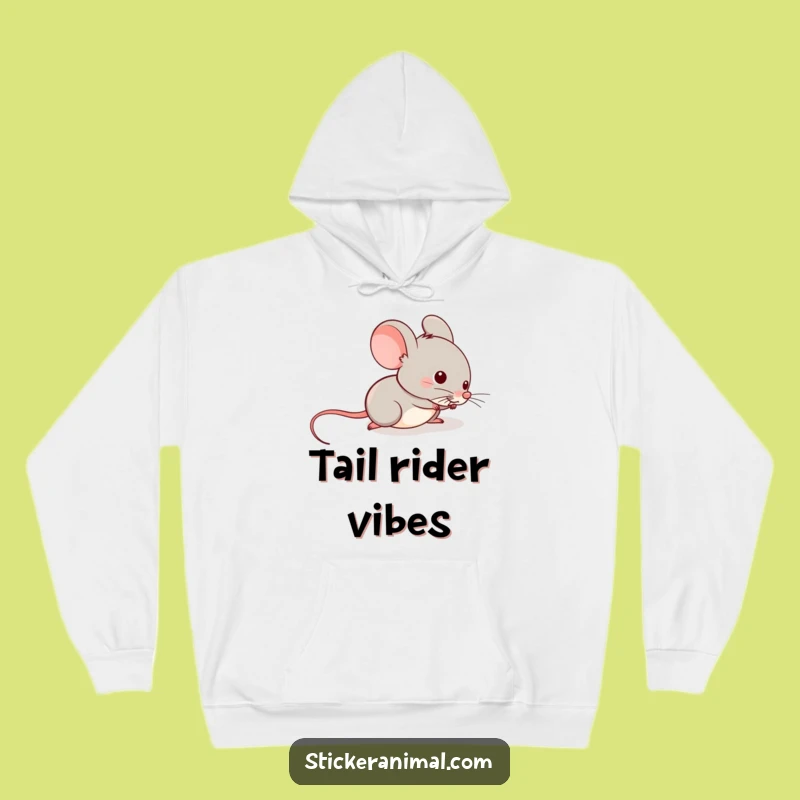 Funny Mouse Tail Slide Hoodie: Cozy Mischievous Mouse For Playful Warmth