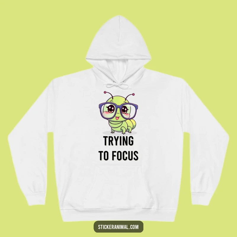 Funny Caterpillar Glasses Hoodie: Cozy Clumsy Sweatshirt, Ideal Funny Gift