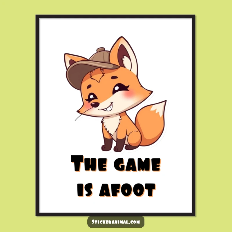 Free Printable Fox Detective Wall Art: Funny Downloadable Decor for Mystery Lovers