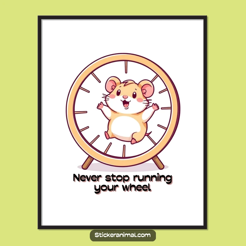 Free Printable Wall Art: Hamster Wheel - Energetic Downloadable Decor!