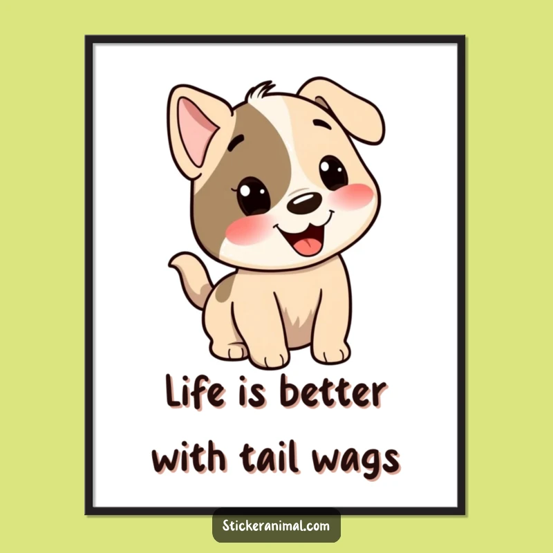 Free Printable Wall Art: Happy Dog Wag - Cheerful Downloadable Decor!