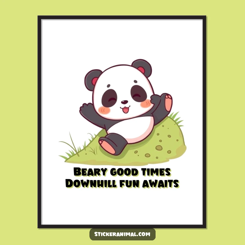 Free Printable Wall Art: Playful Panda Tumble Downloadable Art for Fun Home Decor