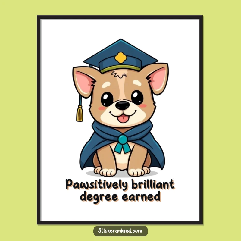 Free Printable Winking Dog Graduation Wall Art - Funny Downloadable Decor
