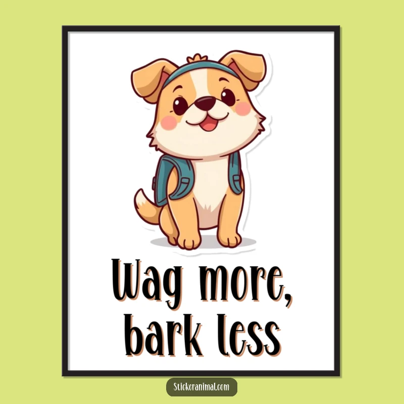 Funny Free Printable Wall Art: Adventure Dog Backpack Decor - Download Today!