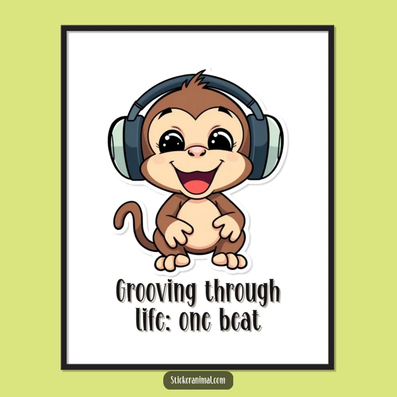 Free Printable Wall Art: Groovy Monkey Beats, Funny Downloadable Decor