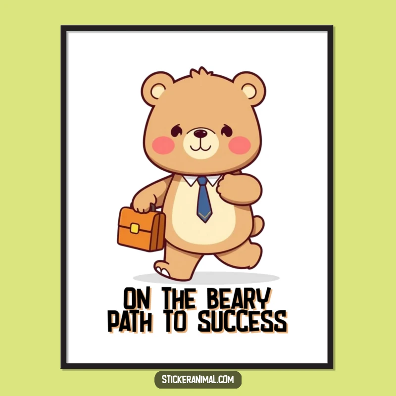 Funny Free Printable Bear Wall Art - Confident Walker Downloadable Art for Home Decor