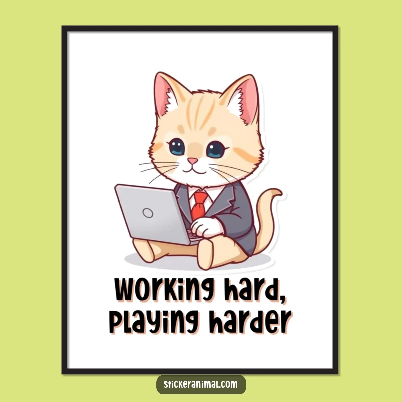 Free Printable Cat Wall Art: Business Cat, Funny Downloadable Decor, Quirky Gift