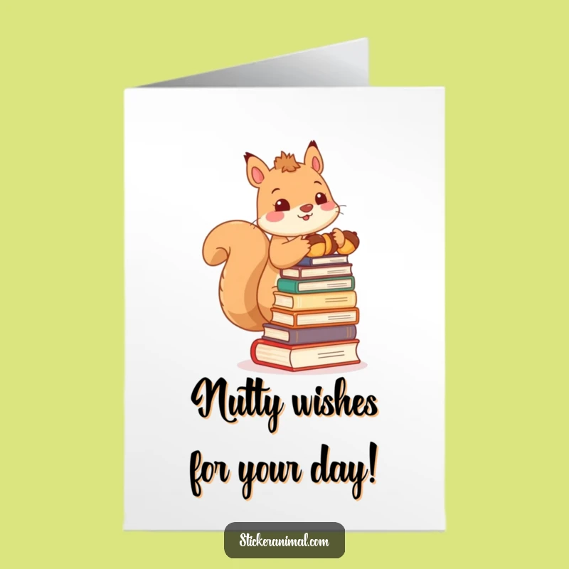 Free Printable Adorable Squirrel Balancing Acorns Birthday Card - Funny Downloadable Gift