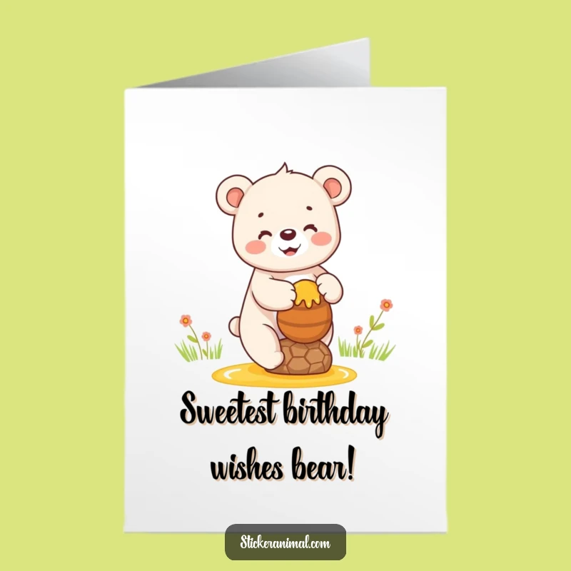Free Printable Birthday Card: Bear Cub's Sweet Honey Surprise!