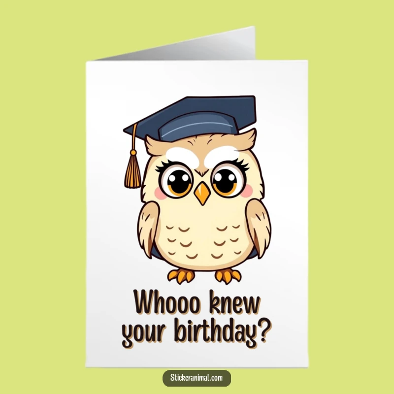 Free Printable Birthday Card: Surprised Owl Graduation Pun, Downloadable Greeting, Funny DIY Gift