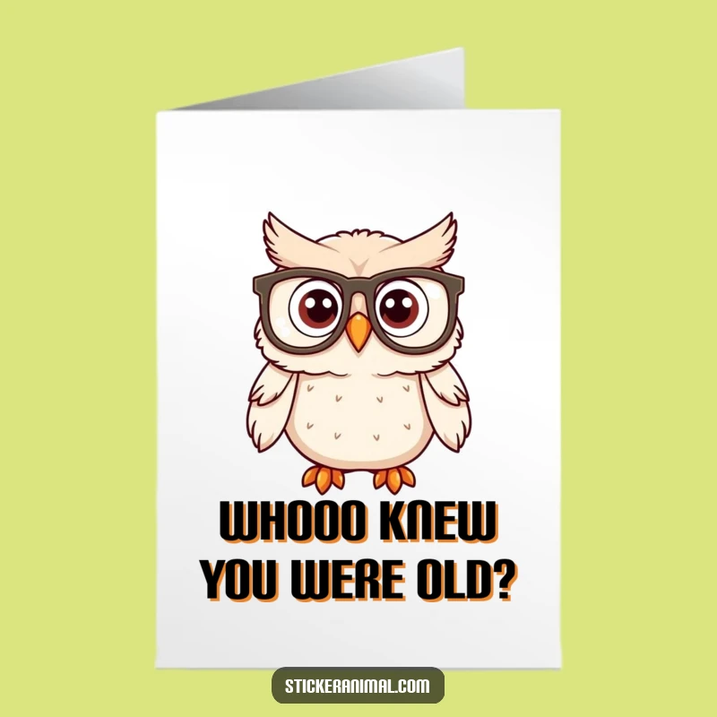 Free Printable Birthday Card: Surprised Owl Specs - Funny Downloadable Gift