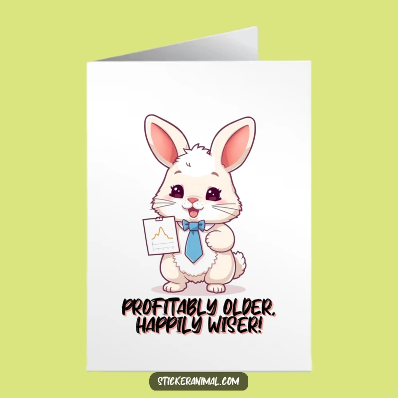 Funny Free Printable Bunny Tie Birthday Card - Downloadable & Print at Home for Laughs