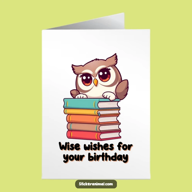 Funny Free Printable Owl Birthday Card - Bookworm Surprise Downloadable Gift!