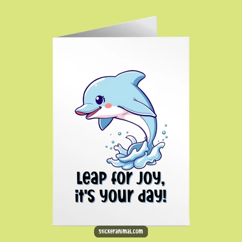 Free Printable Birthday Card: Dolphin Leap for Joyful Wishes