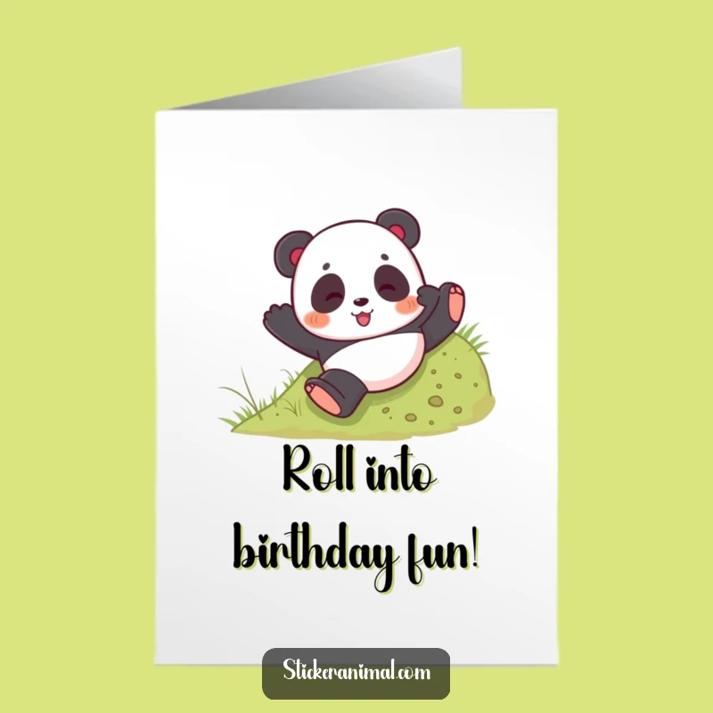 Free Printable Panda Card: Fun Birthday Tumble for a Joyful Downloadable Gift