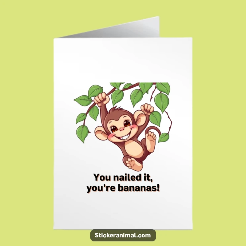 Free Printable Congrats Card: Monkey Celebration Humor