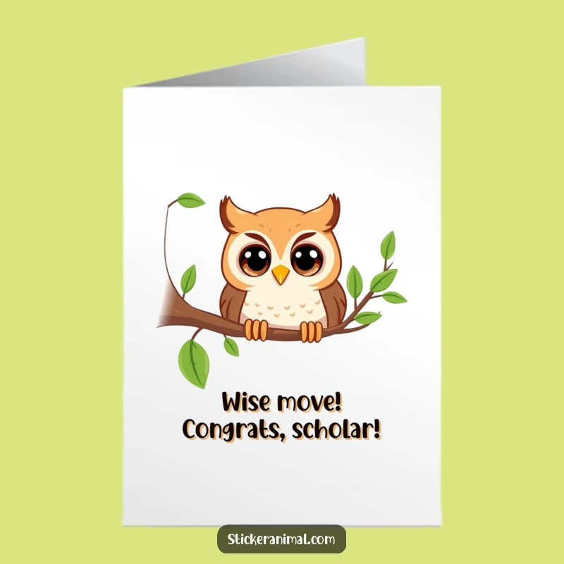 Free Printable Owl Congrats Card: Funny Big Eyes Downloadable Gift for Achievers