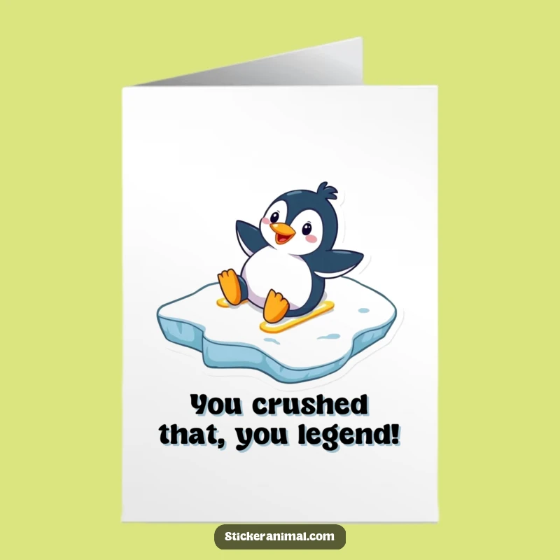 Free Printable Penguin Congrats Card - Funny Sliding Penguin Downloadable Gift