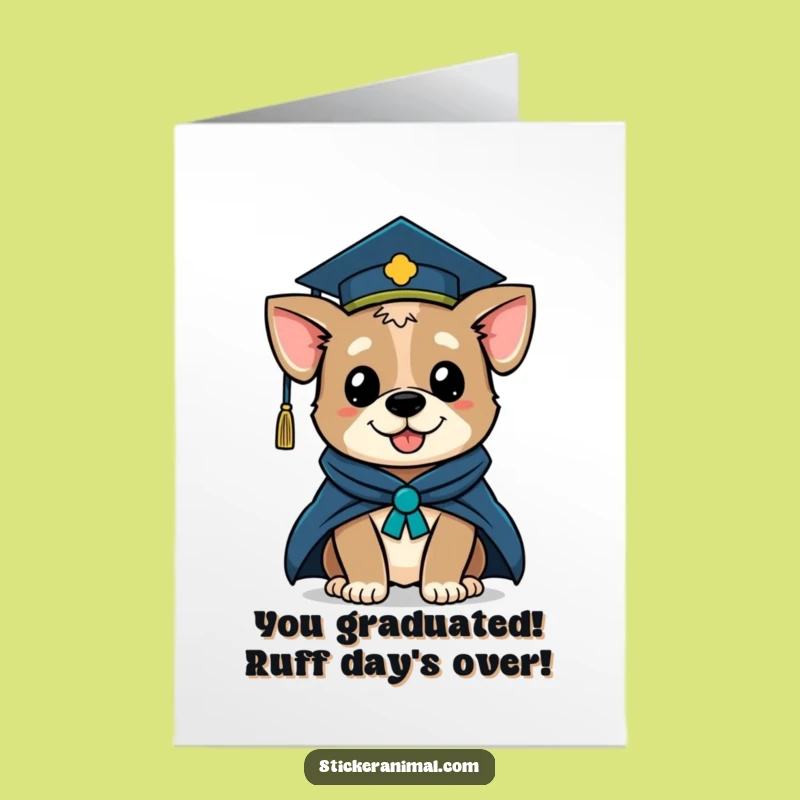 Free Printable Winking Dog Graduation Congrats Card - Hilarious Downloadable