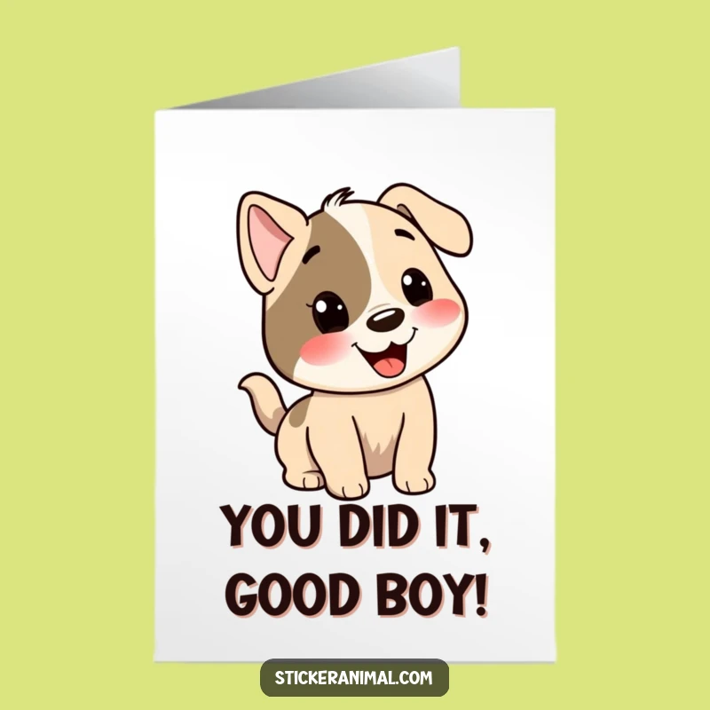 Free Printable Congrats Card: Happy Dog Wag - Exciting Downloadable Gift!