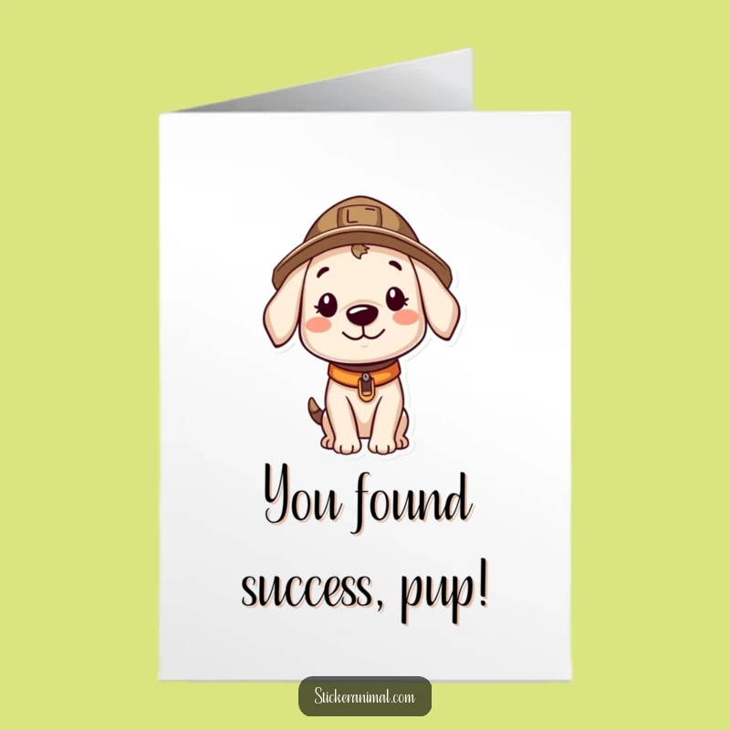 Free Printable Congrats Card: Puppy Explorer's Discovery - Instant Download